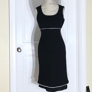 Evan -Picone Suiting Black Sleeveless Dress Sz 6